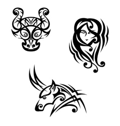 Zodiac signs taurus Royalty Free Vector Image - VectorStock