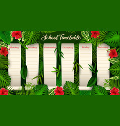 Weekly schedule planner template with flowers Vector Image