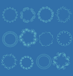 Set with oval frames Royalty Free Vector Image
