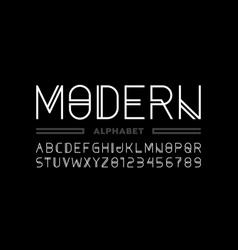 Thin line style linear uppercase modern font Vector Image