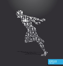 Active running man shape concept Royalty Free Vector Image