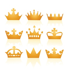 Set crowns Royalty Free Vector Image - VectorStock