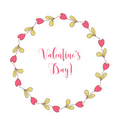 Hand drawn round frame with floral elements Vector Image