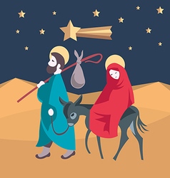 Mary and joseph flee to egypt Royalty Free Vector Image