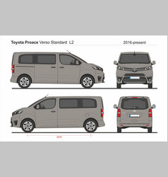 Toyota proace verso standard van l2 2016-present Vector Image