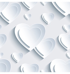 Grey valentines day seamless pattern 3d heart vector