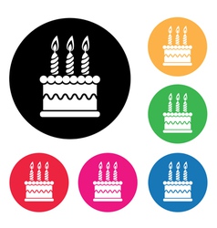 Birthday cake silhouette set Royalty Free Vector Image