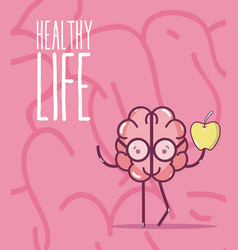 healthy life and brain vector image
