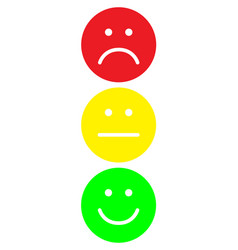 Traffic light with red yellow and green smileys Vector Image