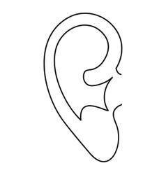 Drawing human ear Outline Royalty Free Vector Image