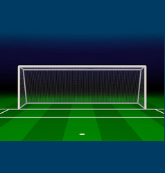 3d football stadium with soccer goal front view Vector Image