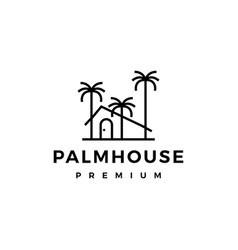 Palm house tree home logo icon Royalty Free Vector Image