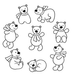 Cute sleeping bear coloring page Royalty Free Vector Image