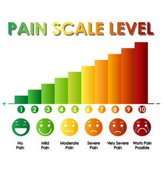 Diagram showing pain scale level with different Vector Image