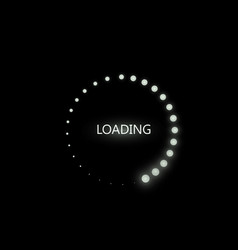 Loading icon on black Royalty Free Vector Image