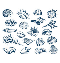 Watercolor set seashells Royalty Free Vector Image