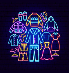 Clothes neon icons Royalty Free Vector Image - VectorStock