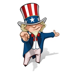 Uncle sam i want you us wwi wwii 48 star flag Vector Image