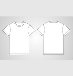 Regular fit short sleeve t-shirt technical sketch Vector Image