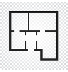 House plan simple flat icon on black background Vector Image