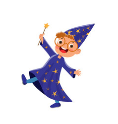 Boy magician cartoon Royalty Free Vector Image