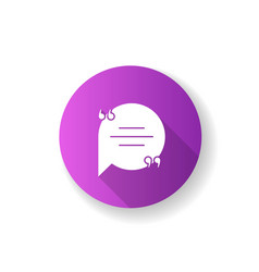 Chat bubble with quotation marks purple rgb color Vector Image