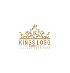 Golden royal stickers with crowns shields Vector Image