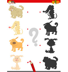 Shadow game with funny cartoon dogs Royalty Free Vector