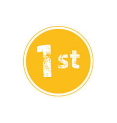 Sign number one first circular star icon isolated Vector Image