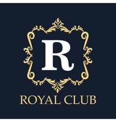 Royal club gold emblem design Royalty Free Vector Image