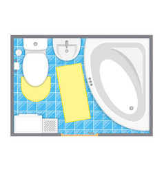 Bathroom interior top view Royalty Free Vector Image