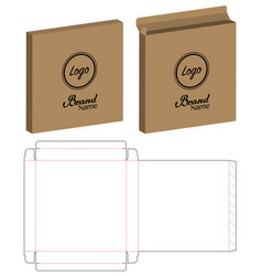 Box packaging die cut template design 3d mock-up Vector Image