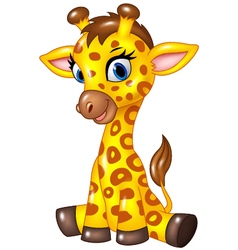 Cute baby giraffe cartoon Royalty Free Vector Image