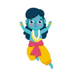 Indian lord rama face cartoon character religious Vector Image