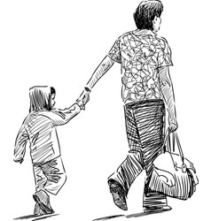 Child Hands Parent Sketch Vector Images Over 1 500