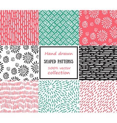 Seamless hand drawn patterns Royalty Free Vector Image