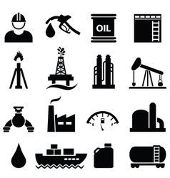 Oil gas and petroleum icons Royalty Free Vector Image