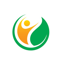 Abstract human leaf logo image Royalty Free Vector Image