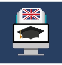 Learn english online icon Royalty Free Vector Image