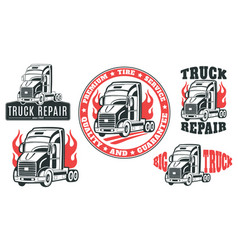 Set of logos truck repair Royalty Free Vector Image