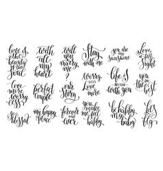 Set Of Black And White Hand Written Lettering Vector Image