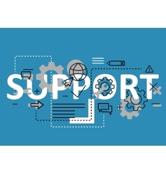 Support service concept with thin line icons Vector Image