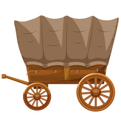 Wagon with wooden wheels Royalty Free Vector Image