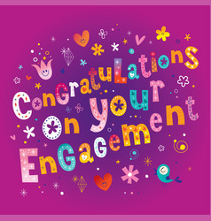 Congratulations on your engagement card Royalty Free Vector