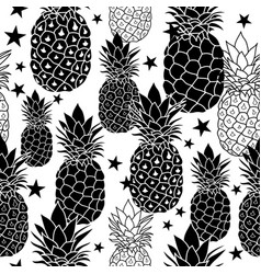 Kids hand drawn seamless pattern with pineapples Vector Image