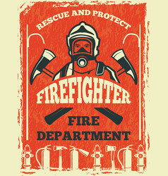 poster for firefighter department design template vector image