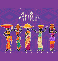 African silhouette set Royalty Free Vector Image