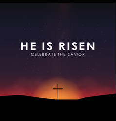 Christian easter scene saviour cross on dramatic Vector Image