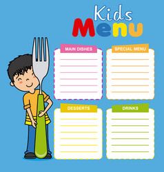 kids menu template