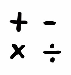 Plus minus multiply divide mathematical symbols Vector Image
